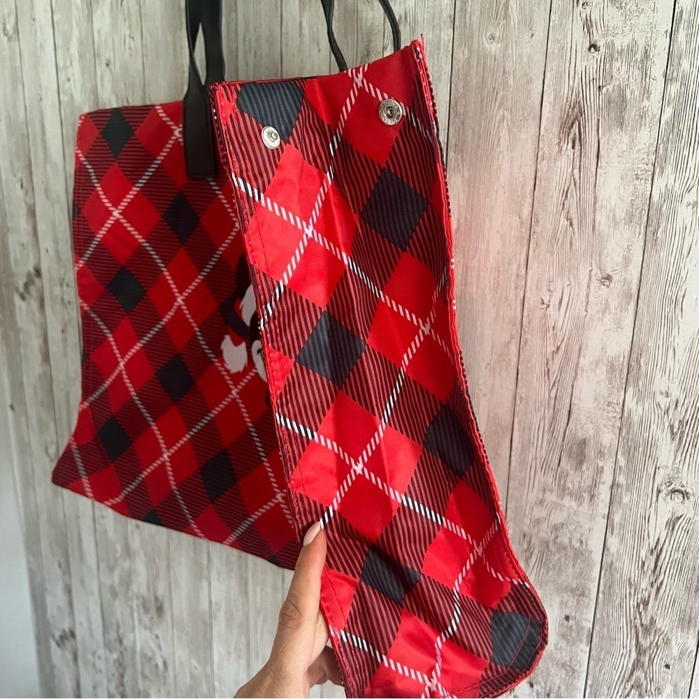 Disney Christmas Mickey Red and Black Plaid Tote - Picture 4 of 5